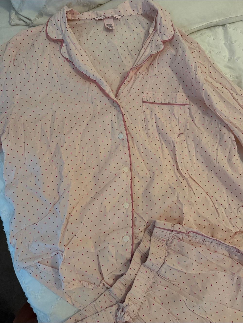 Victoria's Secret Pink Polka Dot Pajama Set